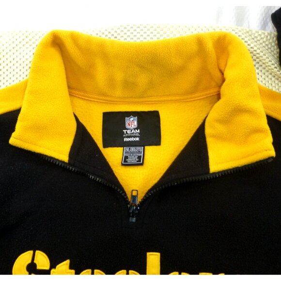 Pittsburgh Steelers 1/4 Zip Reebok NFL 2XL Pullover Fleece Sweatshirt Team Appar - Picture 9 of 9